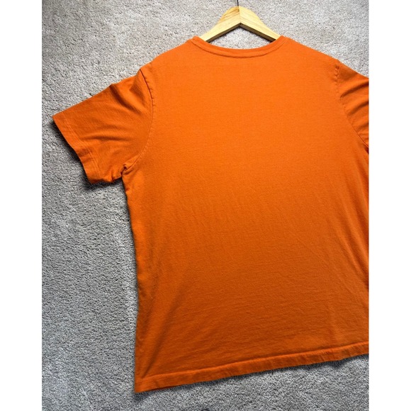 Y2K Retro Custom Choppers Motorcycle Graphic Pocket T Shirt Orange Mens XL - Picture 9 of 9